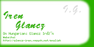 iren glancz business card